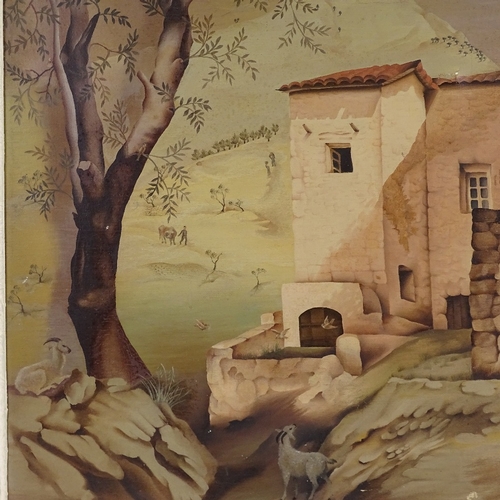 1175 - Barbara Konstan, oil on canvas, Continental village, 1934, signed, 32