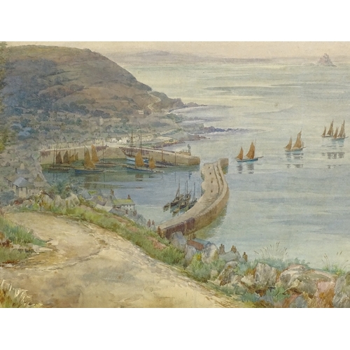 1191 - Edwin Harris (1882 - 1915), watercolour, view of Mousehole, 12