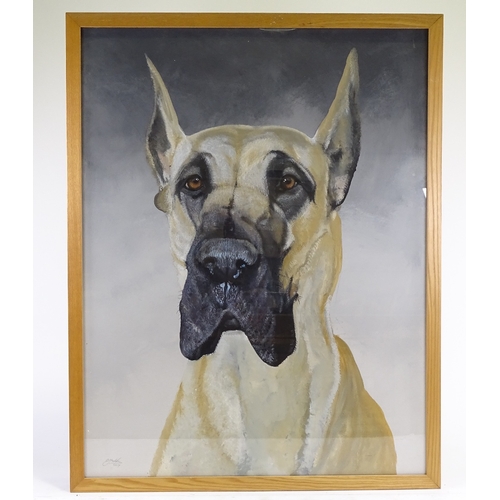 1206 - Clive Fredriksson, oil on board, big dog, overall 42