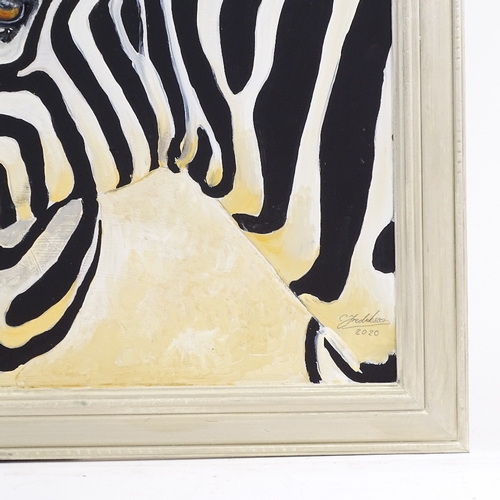 1207 - Clive Fredriksson, oil on board, zebras, overall 29