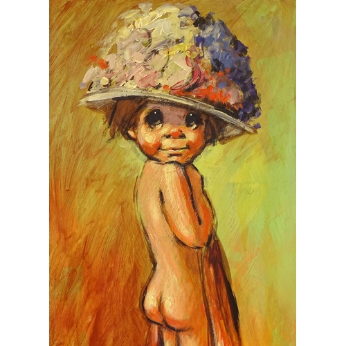 1213 - Barry Leighton Jones, oil on board, child, signed, 32