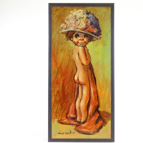 1213 - Barry Leighton Jones, oil on board, child, signed, 32