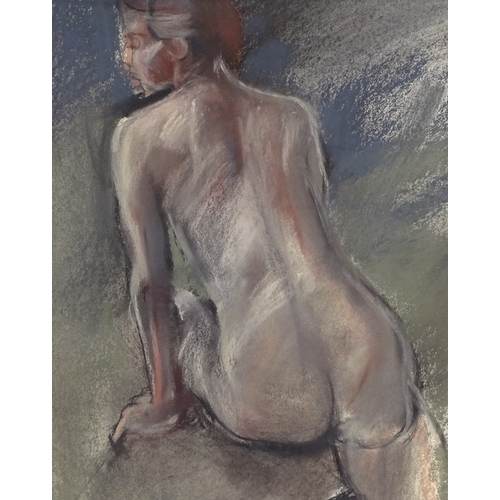 1214 - Coloured pastels, nude life study, unsigned, 20