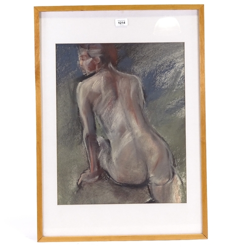 1214 - Coloured pastels, nude life study, unsigned, 20