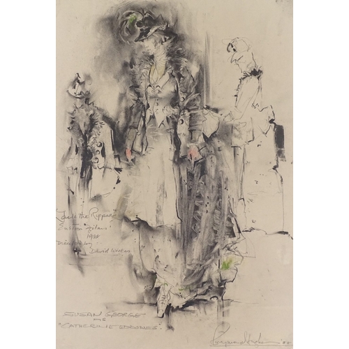 1220 - Raymond Hughes, original charcoal/pastel costume design for Jack The Ripper Euston Films 1988, Susan... 