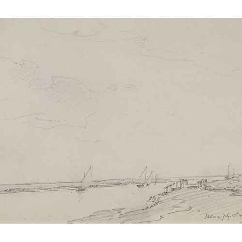 1224 - Arthur Ackerman (1876 - 1960), pencil drawing, Blakeney Norfolk 1948, signed, 9