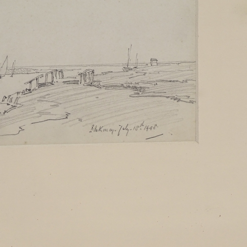 1224 - Arthur Ackerman (1876 - 1960), pencil drawing, Blakeney Norfolk 1948, signed, 9