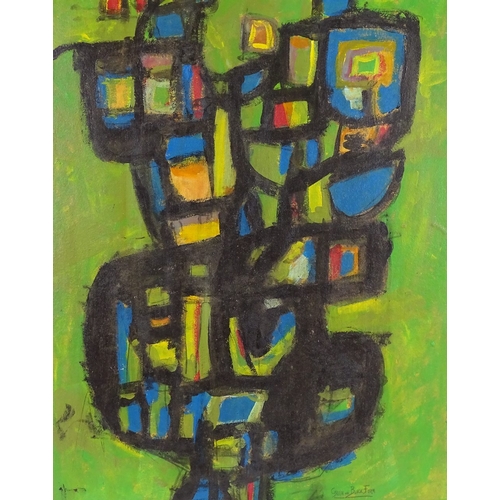 1232 - Acrylic on board, abstract composition, 