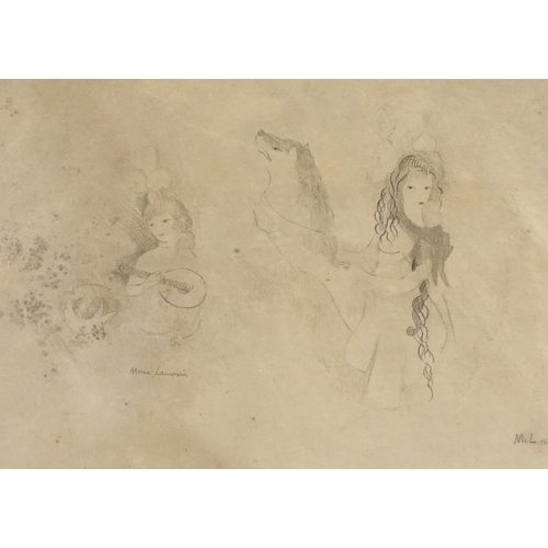 1241 - Marie Laurencin, original lithograph, Eventail Aux Deux Figures, 1926, signed with monogram in penci... 