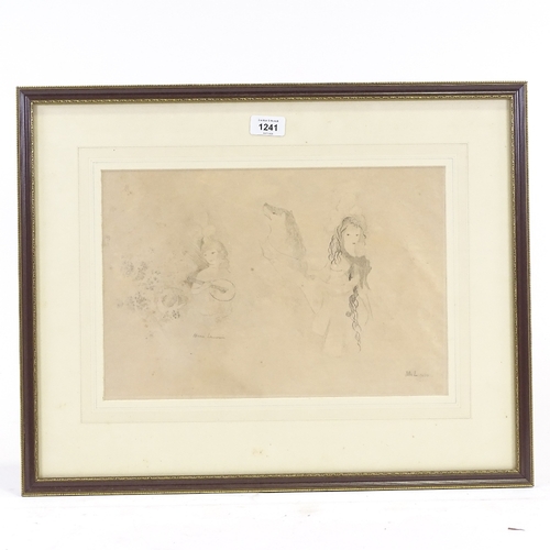 1241 - Marie Laurencin, original lithograph, Eventail Aux Deux Figures, 1926, signed with monogram in penci... 