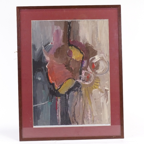 1244 - Frank Fidler, 2 gouache on paper, abstracts, 21