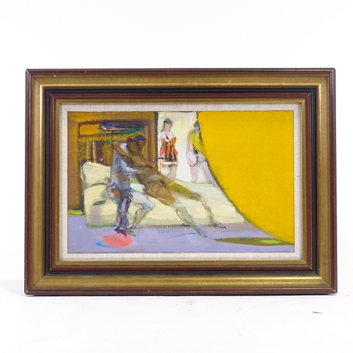 1245 - Sir Robin Philipson PRSA ARA HRA RSW (1916-1992), oil on board, The Yellow Curtain, 1975, 10