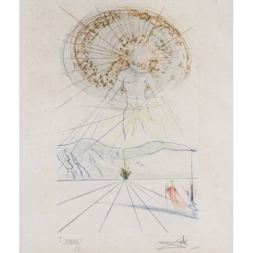 1248 - Salvador Dali, proof etching, The Beloved One Running In The Mountain, Song Of Songs Series, no. 37/... 