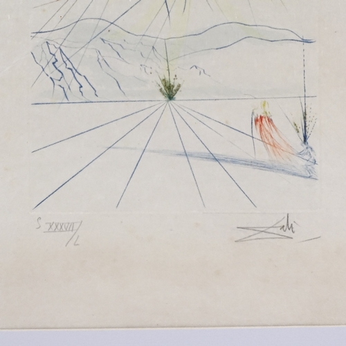 1248 - Salvador Dali, proof etching, The Beloved One Running In The Mountain, Song Of Songs Series, no. 37/... 