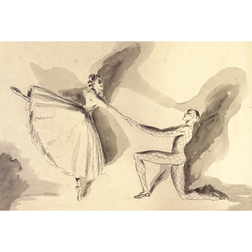 1249 - Gluck, ink and wash, dancers, signed and dated 1941, 9.5