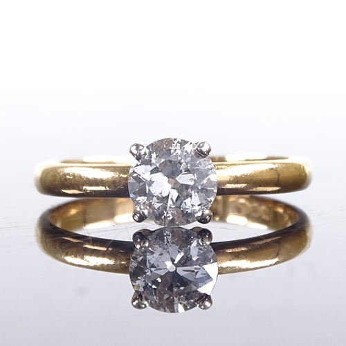 593 - A 22ct gold 0.7ct solitaire diamond ring, maker's marks A and W, hallmarks Birmingham 1959, diamond ... 