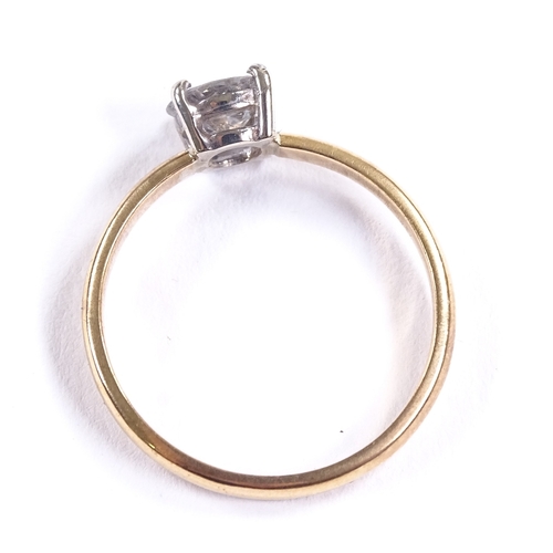 593 - A 22ct gold 0.7ct solitaire diamond ring, maker's marks A and W, hallmarks Birmingham 1959, diamond ... 