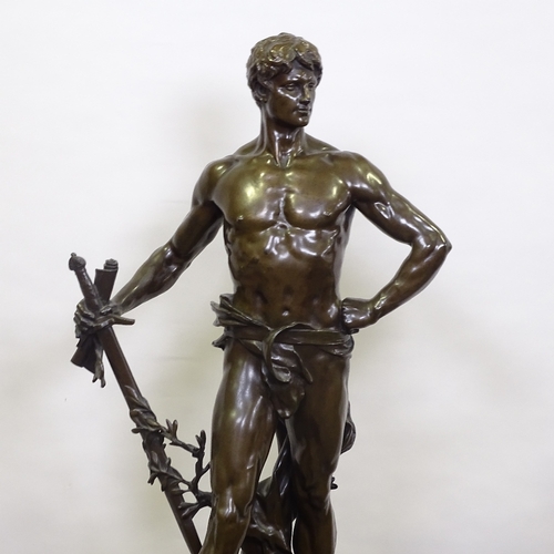 187 - Eugene Marioton (French 1854-1933), a substantial classical bronze sculpture titled 