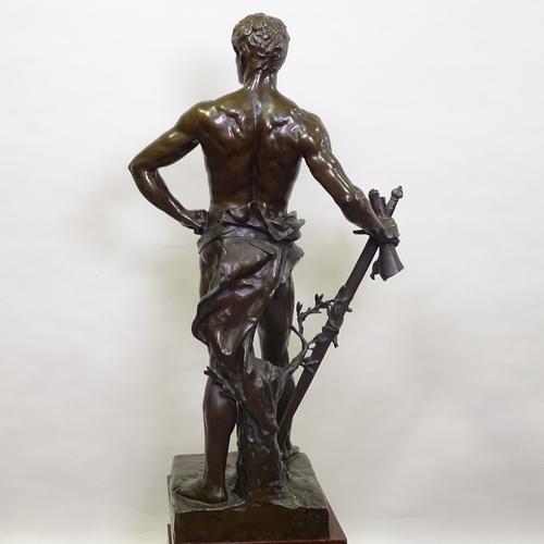 187 - Eugene Marioton (French 1854-1933), a substantial classical bronze sculpture titled 