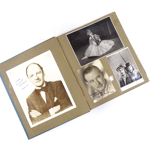 54 - STAGE AND THEATRE INTEREST - an album of autographed photos and cards, including John Gielgud, John ... 