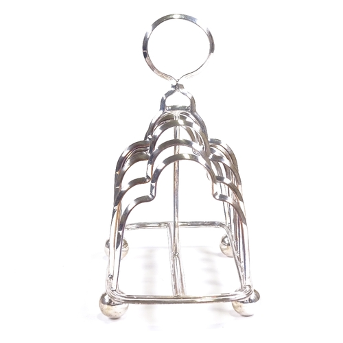 627 - An Edwardian silver 7-bar toast rack, by the Alexander Clark Manufacturing Co, hallmarks Birmingham ... 