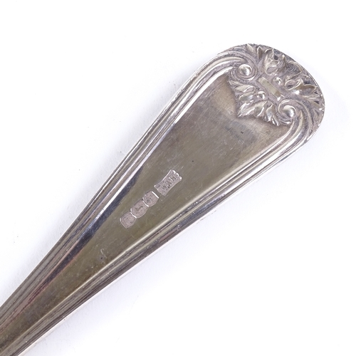 631 - A George V silver ladle, thread and acanthus decorated handle, by Walker & Hall, hallmarks Sheffield... 