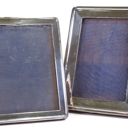 670 - 2 Vintage silver-fronted photo frames, largest overall height 17.5cm, internal dimensions 13cm x 8cm... 