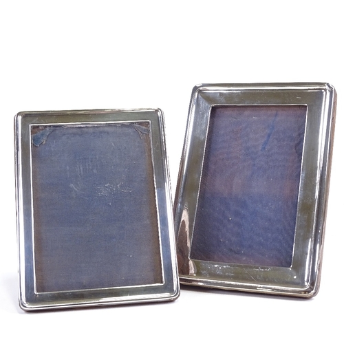 670 - 2 Vintage silver-fronted photo frames, largest overall height 17.5cm, internal dimensions 13cm x 8cm... 