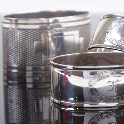 705 - A pair of Edwardian silver napkin rings, by James Dixon & Sons Ltd, hallmarks Sheffield 1907, cased,... 