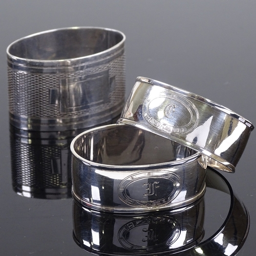 705 - A pair of Edwardian silver napkin rings, by James Dixon & Sons Ltd, hallmarks Sheffield 1907, cased,... 