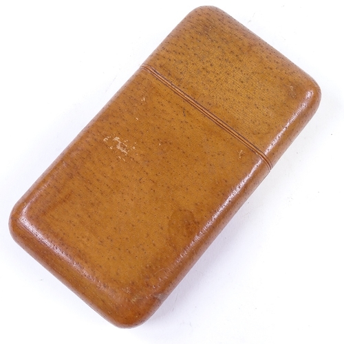 166 - A Vintage leather-covered cigar case, 16cm x 8.5cm