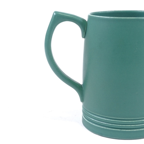 168 - KEITH MURRAY FOR WEDGWOOD - green glaze pint mug, height 12cm