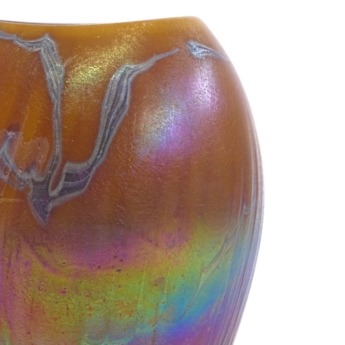 169 - VENEU D'ANG - Art glass handmade multi-colour iridescent vase, height 22cm