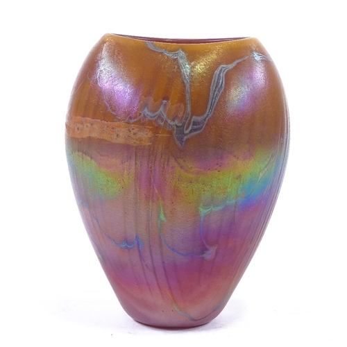 169 - VENEU D'ANG - Art glass handmade multi-colour iridescent vase, height 22cm