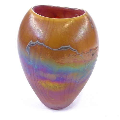 169 - VENEU D'ANG - Art glass handmade multi-colour iridescent vase, height 22cm