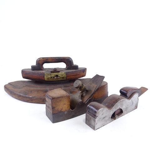 171 - 3 Antique woodworking planes, comprising a Scottish steel and mahogany shoulder plane, a Thomas Ibbo... 