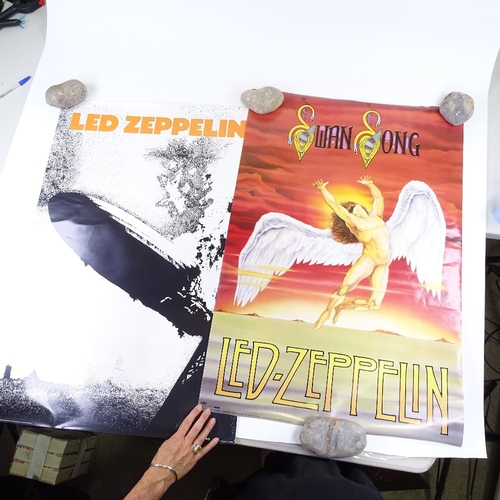 184 - 2 Led Zeppelin promotional posters, 1 for Swan Song, the other for Led Zeppelin One, 61cm x 91cm, un... 