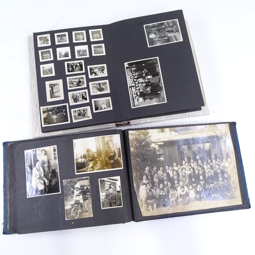 200 - 2 Japanese early 20th century photograph albums, including military interest, and some loose photogr... 