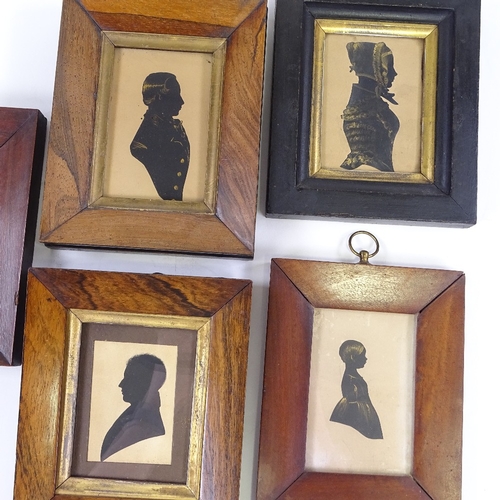 42 - A group of 19th century hand painted silhouettes in original frames (5)