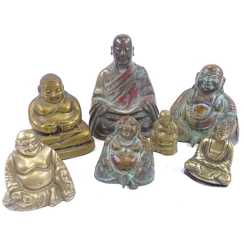 70 - A group of bronze Buddha figures, largest height 15cm (7)