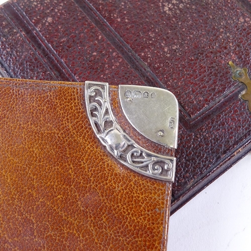 85 - A small silver-mounted leather wallet, length 11cm, a Victorian photograph case, and pair of Chinese... 