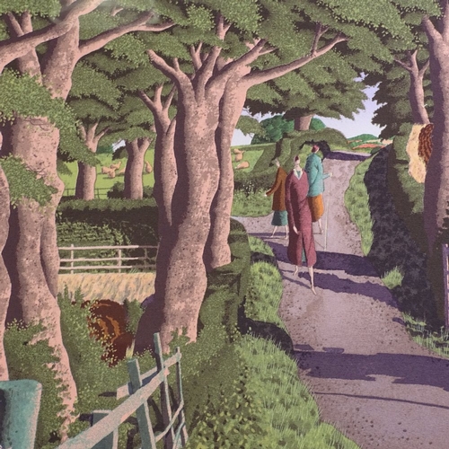 1279 - Simon Palmer, colour screen print, the sisters went their separate ways, signed in pencil, from an e... 