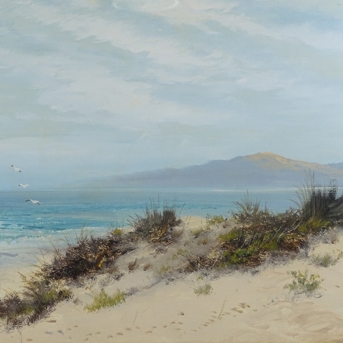 1287 - William Langley (1852 - 1922), oil on canvas, sandy beach scene, signed, 20