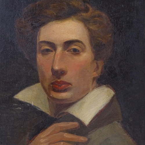 1289 - Henry Watts RA, oil on wood panel, self portrait, inscribed verso, 18