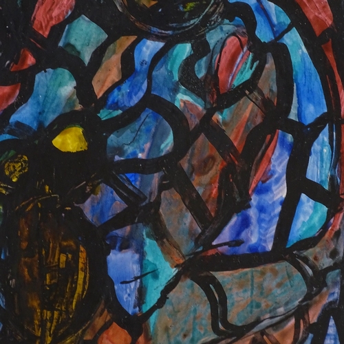 1293 - Arnold Daghani (1909 - 1985), ink and watercolour, stained glass design, signed and dated 1959, 11