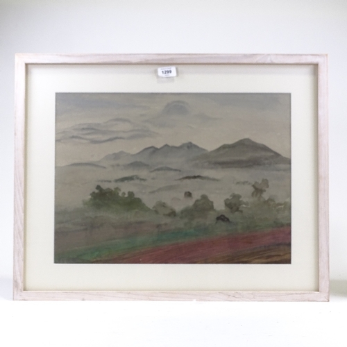 1299 - Rudolf Sauter (1895 - 1977), watercolour, mountain landscape, signed, 15