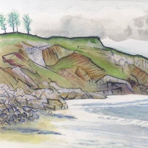 1300 - John Melville (1902 - 1986), watercolour, view of Anstey's Cove Torquay, signed and dated 1973, 15