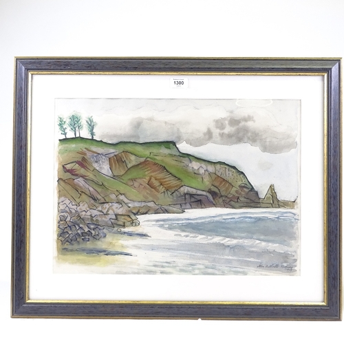 1300 - John Melville (1902 - 1986), watercolour, view of Anstey's Cove Torquay, signed and dated 1973, 15