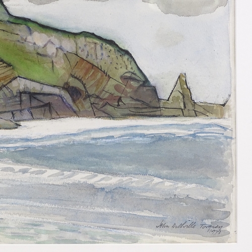 1300 - John Melville (1902 - 1986), watercolour, view of Anstey's Cove Torquay, signed and dated 1973, 15