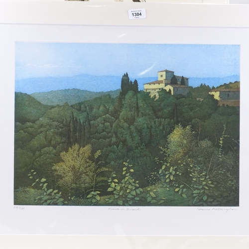 1304 - Terence Millington (born 1943), aquaprint in colour, Monti in Chianti, signed and numbered from an e... 